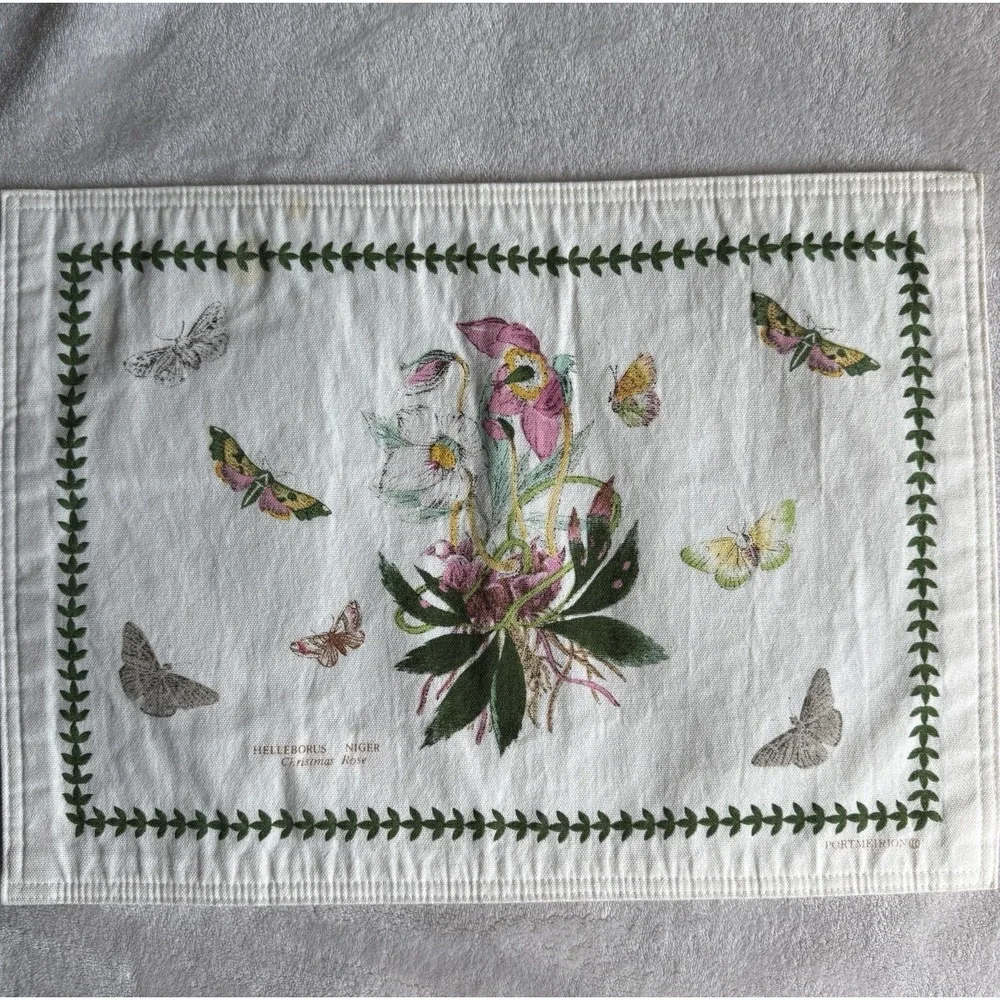 Portmeirion Botanic Garden Helleborus Niger Christmas Rose Placemats Set 4 12x18